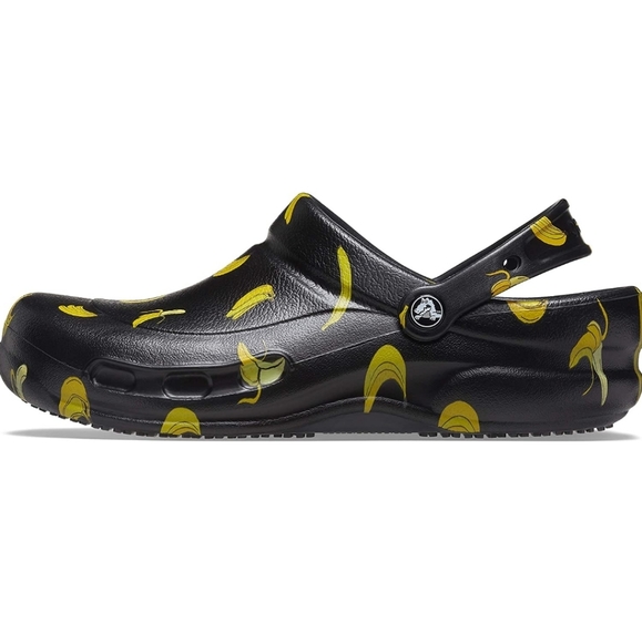 Crocs Unisex Adult Black Banana Printed Clogs - Picture 5 of 8